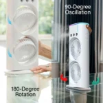 پنکه رومیزی مه پاش دوفن شارژی مدل ریموت دار 607 - تصویر 6