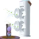 پنکه رومیزی مه پاش دوفن شارژی مدل ریموت دار 607 - تصویر 7