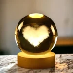 چراغ خواب گوی کریستالی طرح قلب سایز 6 - تصویر 2