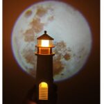 چراغ خواب مدل فانوس دریایی ماه اسپیکر دار کنترلی - تصویر 4