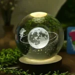 چراغ خواب طرح گوی کریستال مدل ماه و دختر - تصویر 2